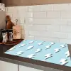 Blauw - Wit - Patroon - Bliksem Inductie beschermer vinyl 3mm klein 276 -sfeer3
