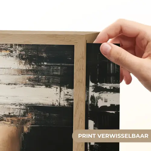 Hand - Gezicht - Strepen - Abstract Light Box met batterij (Wandlamp) middel -USP_websiteprintNL