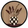 Minimalistisch - Vaas - Bloemen - Bruin Fotolijst rond zonder passe partout klein -3d