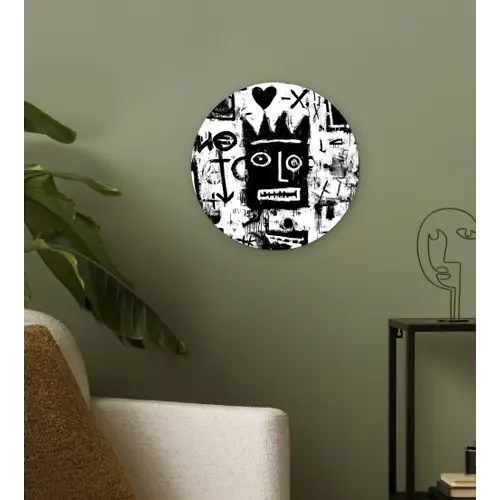 Vormen - Gezocht - Zwart - Abstract Wandcirkel kunststof plaat 5mm dik klein -sfeer3