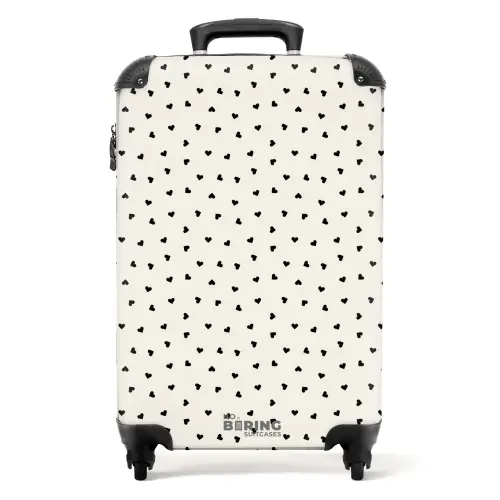 Valentijn verstrooid hartenpatroon zwart NBS - Handbagage koffer - Kinderen Unisex middel -productfoto_recht