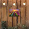 Tulpenveld - Zonsondergang - Kleurrijk tuinposter los doek klein -sfeer1