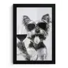 Hondje - Wijnglas - Zonnebril - Enthousiast fotolijst zwart zonder passe partout klein -3d