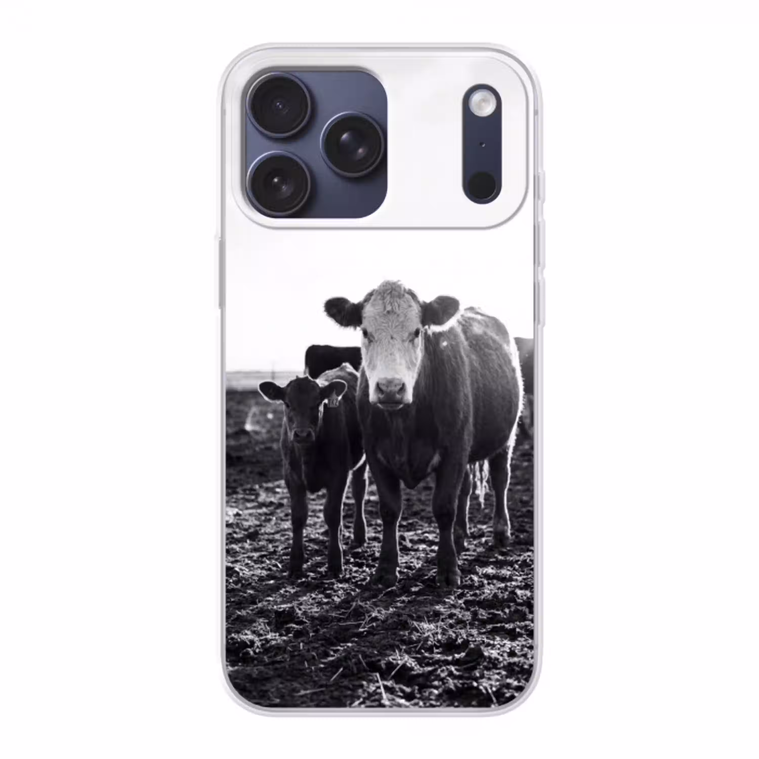 Koeien - Zwart - Wit Telefoonhoesje iPhone 17 Pro Max klein -3d