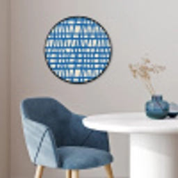 Ruitpatroon - Blauw - Crème Fotolijst rond zonder passe partout klein 856 -sfeer2