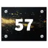 Gouden verfspatten - Traditioneel Naambord Rechthoek middel -3d