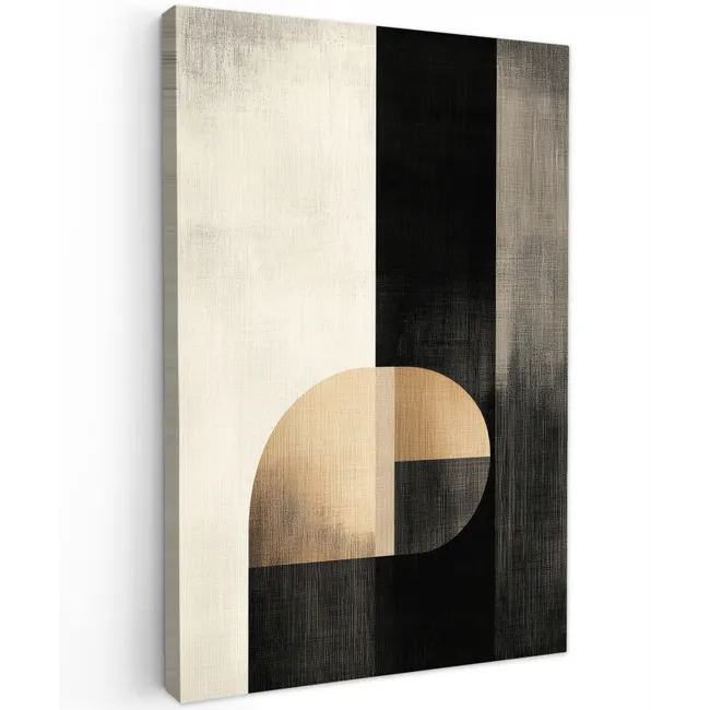 Vormen - Modern - Zwart Tuinposter op houten frame 2 cm dik klein -3d