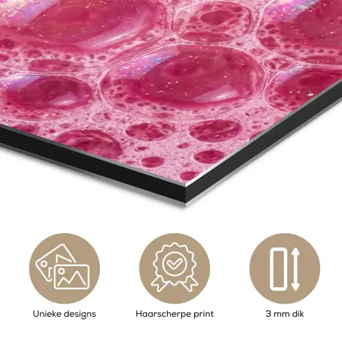Roze - Schuim - Bubbels aluminium wit klein -closeup_NL