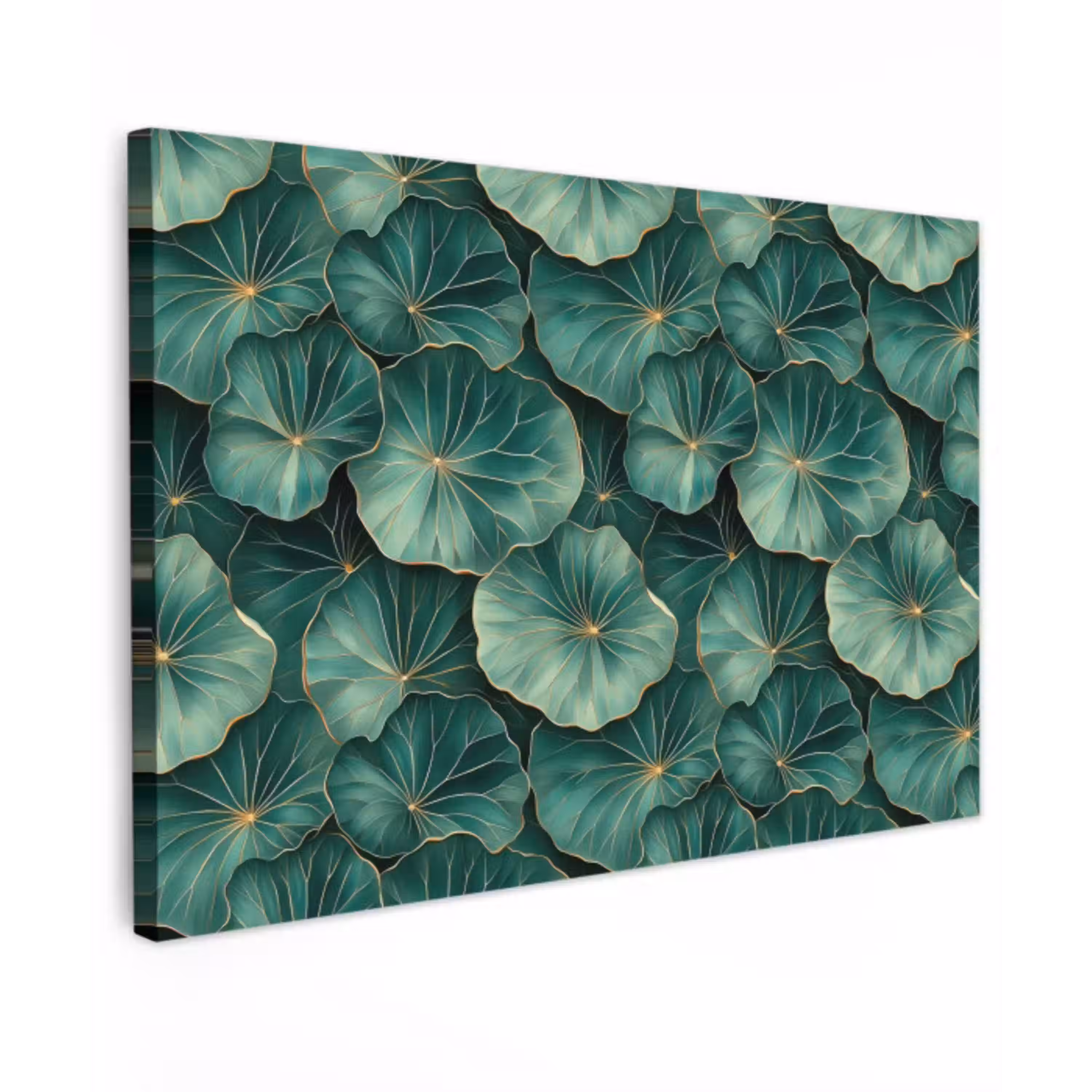 Patroon - Bladeren - Groen Tuinposter op houten frame 2 cm dik klein 845 -3d