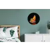 Vlinder - Bloemen - Insect - Portret - Zwart - Oranje Wandcirkel aluminium klein -slaapkamer