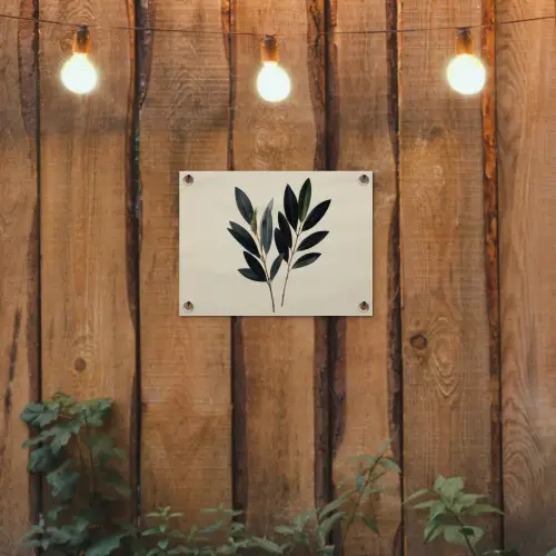 Ovaalvormige bladeren - Diep groen - Symmetrisch tuinposter los doek klein -sfeer1