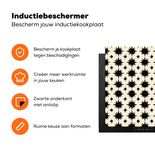 Stervormen - Geometrisch - Zwart Inductie beschermer vinyl 3mm klein 276 -zzzzzzz-td-ups