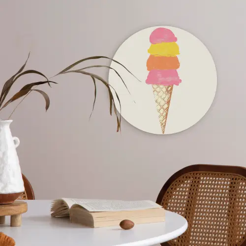 Schepijs - Hoorntje - Illustratie - Minimalistisch Akoestische PET Vilt - Rond klein -sfeer3