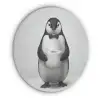 Pinguïn - WC rol - Wit Akoestische PET Vilt - Rond klein -3d