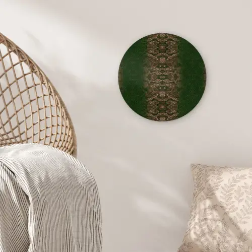 Slang - Boa - Groen - Bruin Wandcirkel plexiglas klein 852 -sfeer5