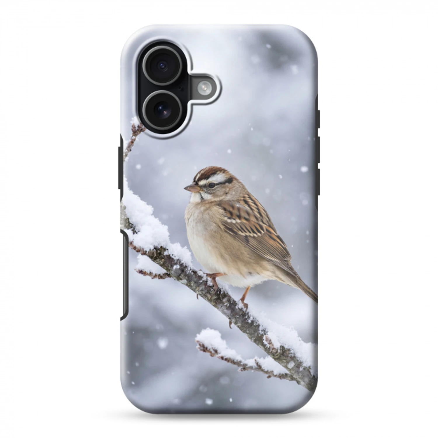 Vogel - Tak - Sneeuw - Winter Toughcase MagSafe Apple iPhone 17 klein -3d