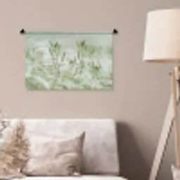 Grassen - Minimalistisch - Groen Wandkleed katoen klein -sfeer4