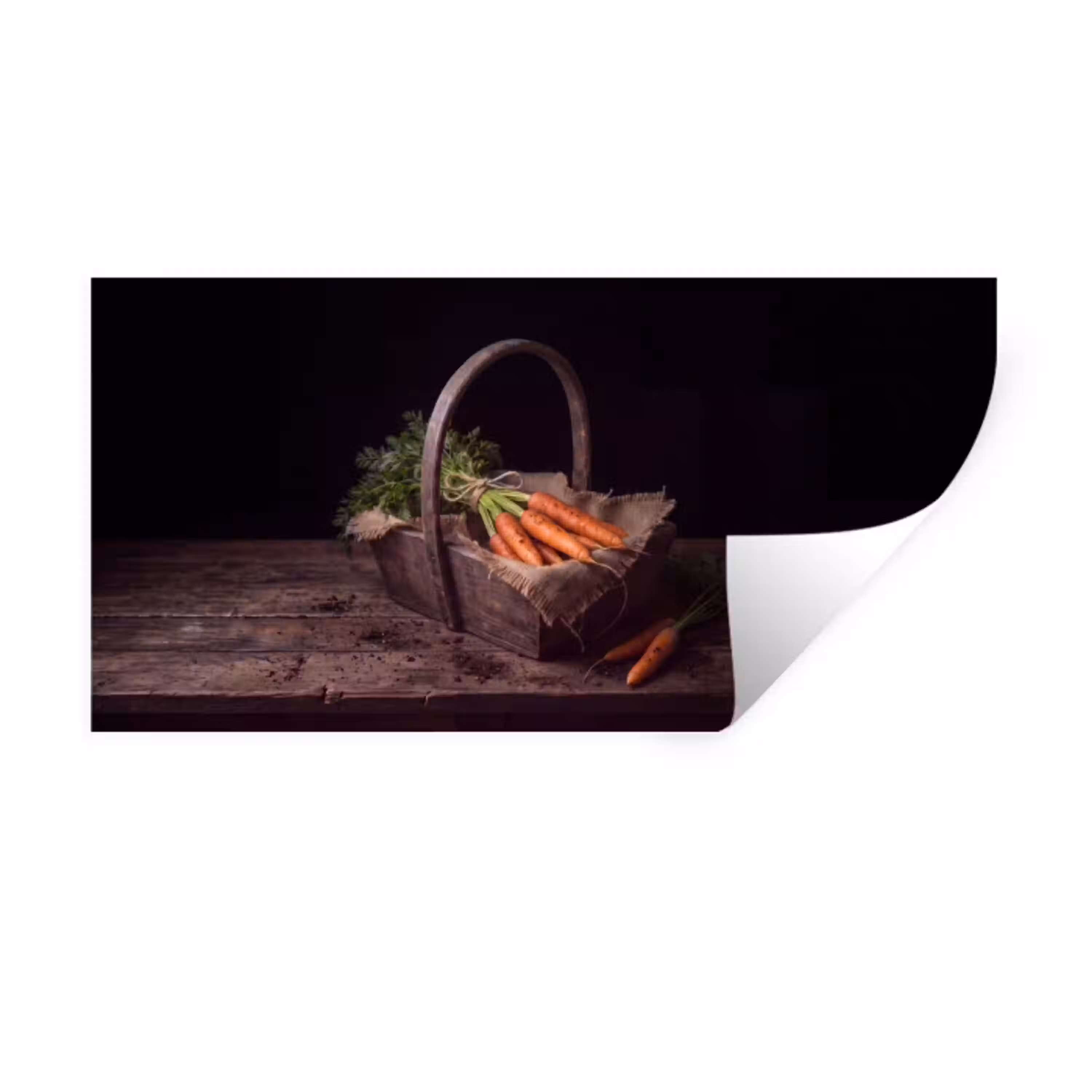 Wortels - Mand - Eten Muursticker klein -3d
