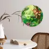 Aap - Jungle - Jongens - Meisjes - Bloemen - Kids Wandcirkel kunststof plaat 5mm dik klein -sfeer4