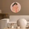 Meisje - Deken - Gestreept - Oranje Akoestische PET Vilt - Rond klein -sfeer1