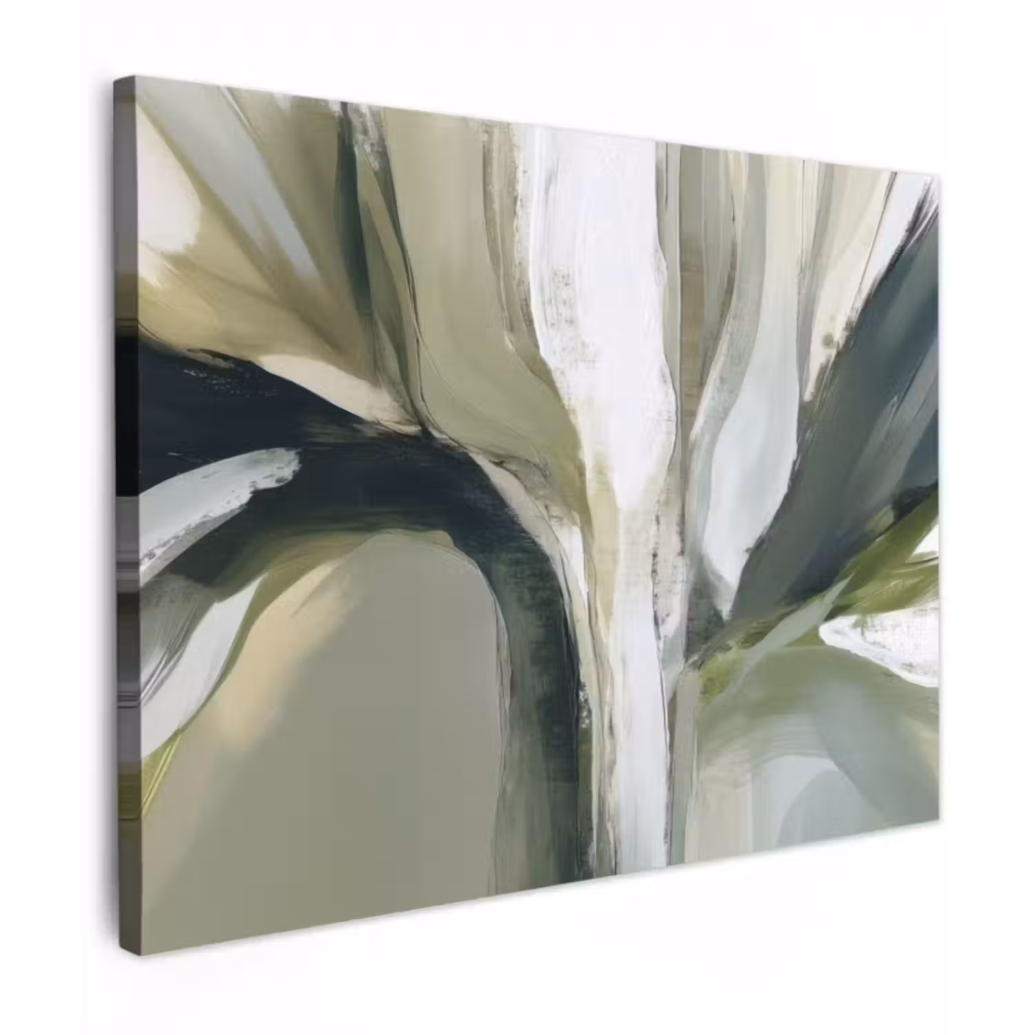 Canvas schilderij - Natuur - Abstract - Groen - Penseelstreken