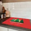 Minimalistisch - Kerstbomen - Rood - Sneeuw Inductie beschermer vinyl 3mm klein -sfeer3