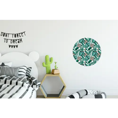 Bladeren - Tropisch - Jungle Wandcirkel aluminium klein -kinderkamer