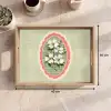 Bloemen - Illustratie - Geruit - Groen Dienblad Rechthoek middel -USP_Formaat