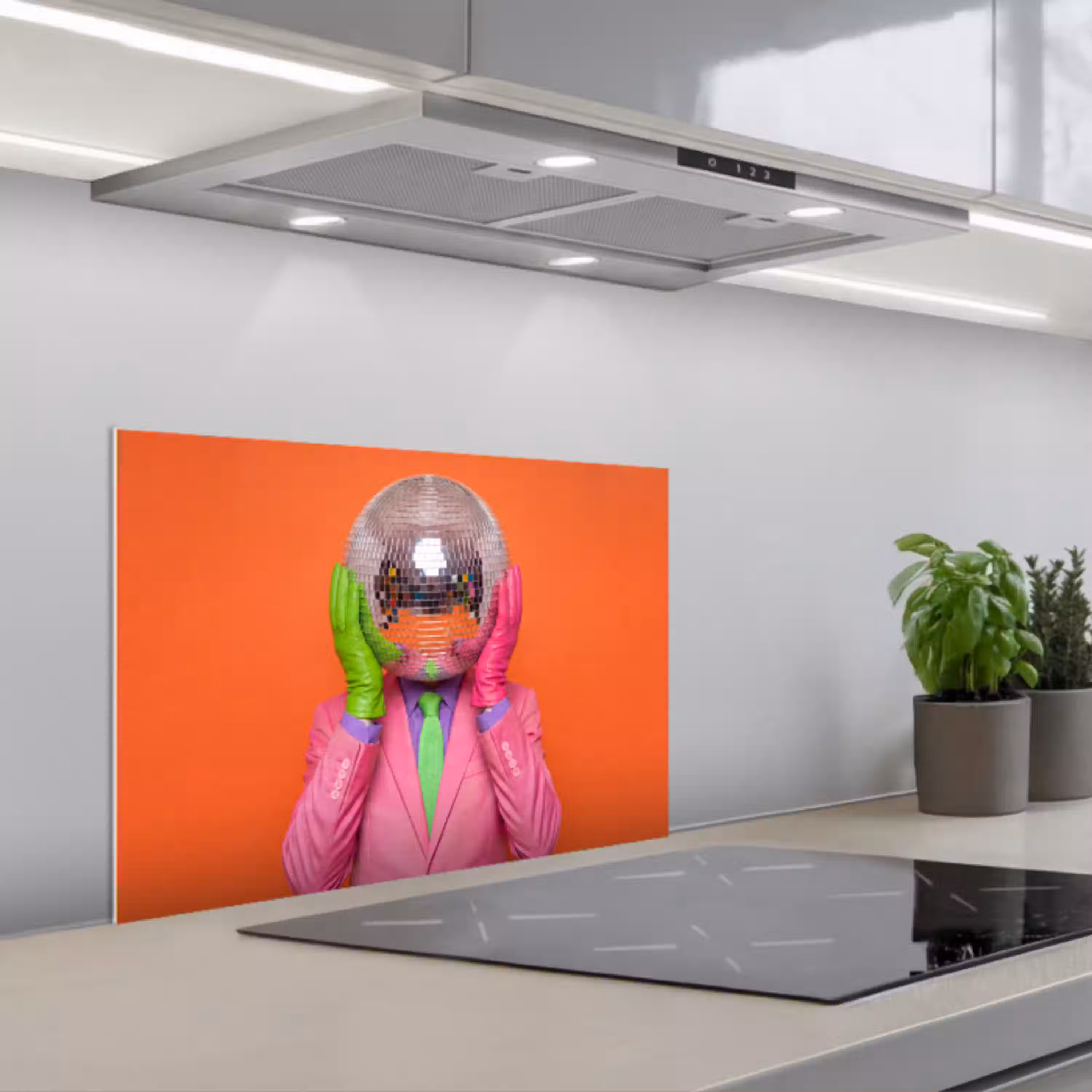Kunst - Disco bal - Kleurrijk - Modern - Studio keuken achterwand spatscherm klein -3d_schuin