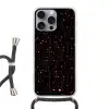 Gaming - Lijnen - Netwerk - Stippen - Rood Hoesje iPhone 16 Pro Max met koord klein -3d