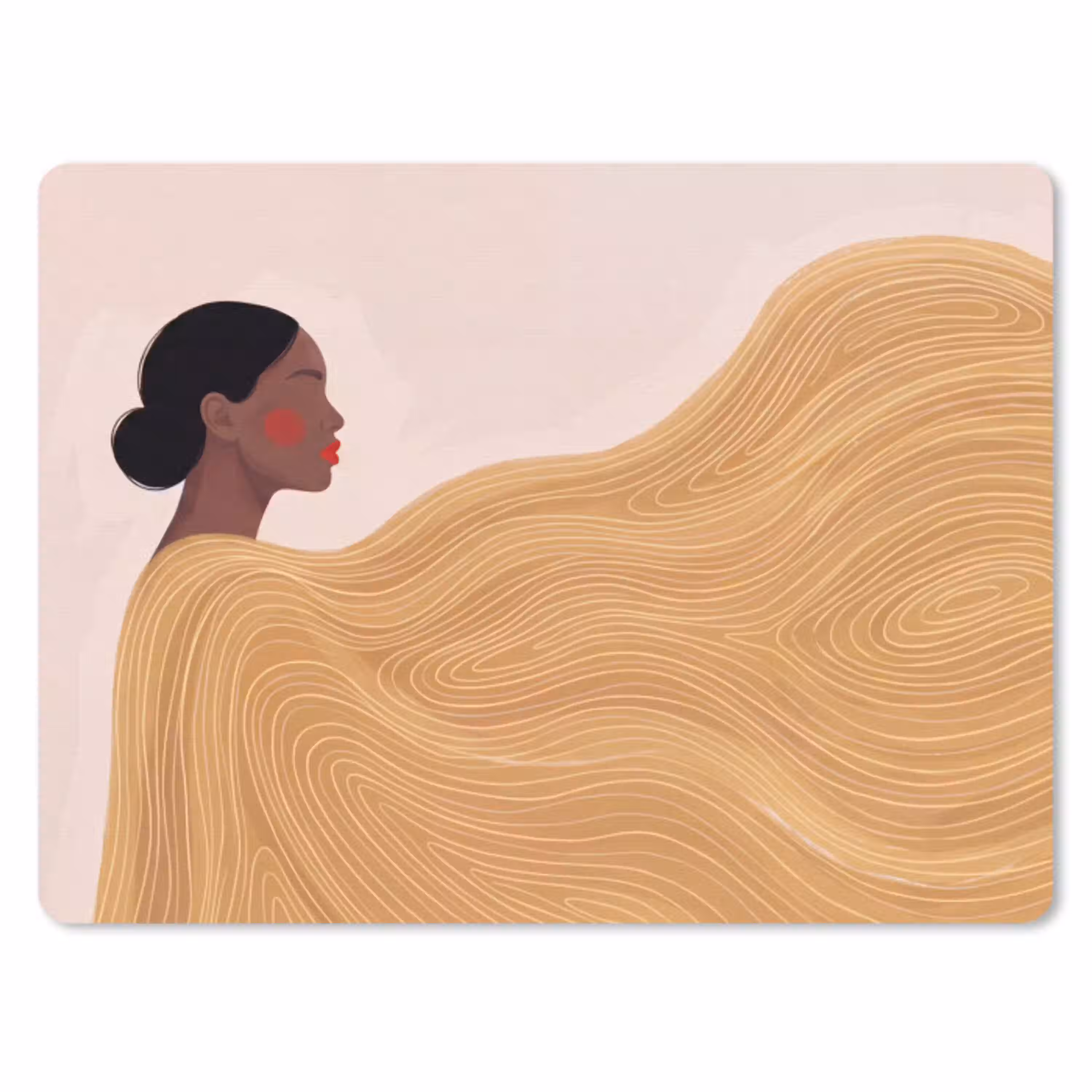 Vrouw - Profiel - Modern - Abstract - Kunst muismat rubber klein -3d