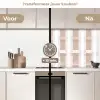 Ruitpatroon - Aardetinten - Minimalistisch keuken achterwand 2 middel 871 -voor-na2_NL