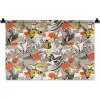 Tropisch - Zomer - Vlinder - Bloemen Wandkleed katoen klein 269 -zz3d