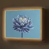 Bloem - Blauw - Bloemblaadjes - Streepjes Light Box met batterij (Wandlamp) middel -z3d_website