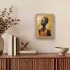 Vrouw - Ogen - Penseelstreken - Geel Light Box met kabel (Tafellamp) klein -sfeer2