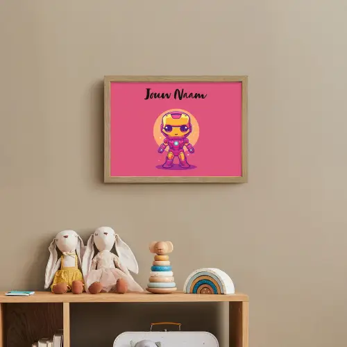 Superheld - Jongens - Rood - Paars Light Box met batterij (Wandlamp kind) middel -sfeer2_kind