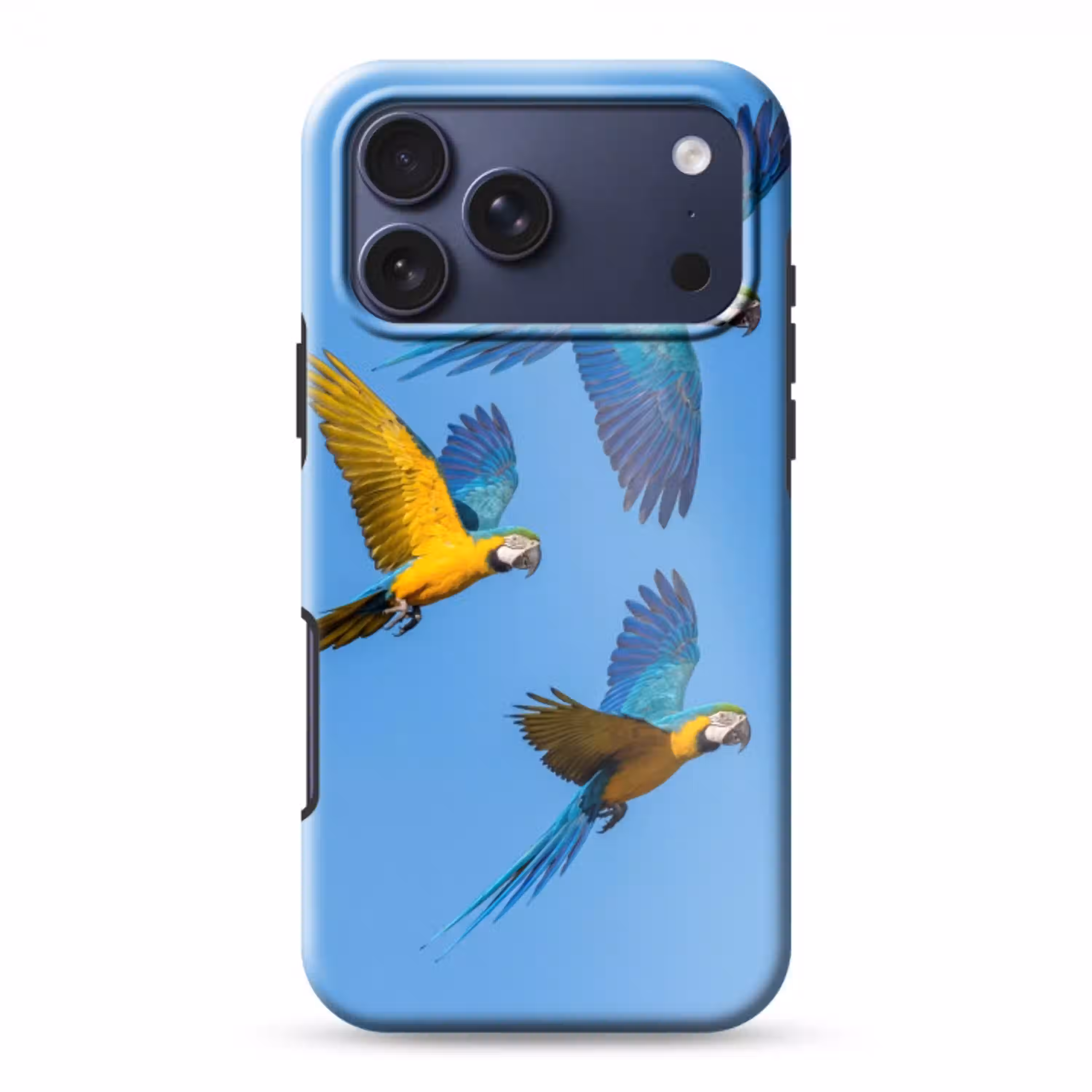 Papagaai - Vliegen - Blauw - Geel Toughcase MagSafe Apple iPhone 17 Pro Max klein -3d