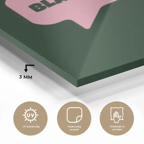 Tekstwolk - BLAH BLAH BLAH - Roze plexiglas 5mm klein -sfeer2