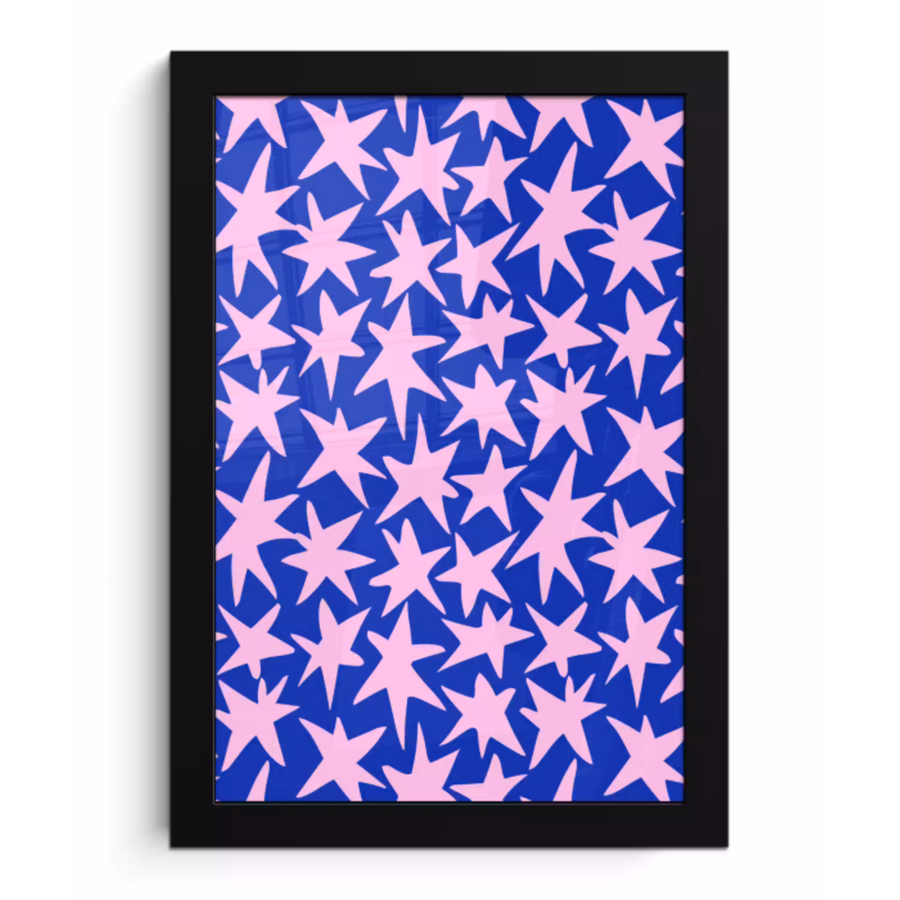 Modern - Sterren - Blauw fotolijst zwart zonder passe partout klein 224 -3d