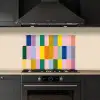 Stroken - Blauw - Patroon - Abstract keuken achterwand spatscherm klein -sfeer1