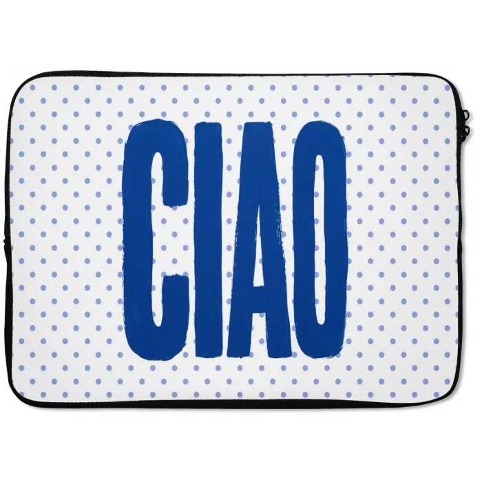 Ciao - Blauw - Stippen laptophoes neopreen klein -zkaufland3dotto