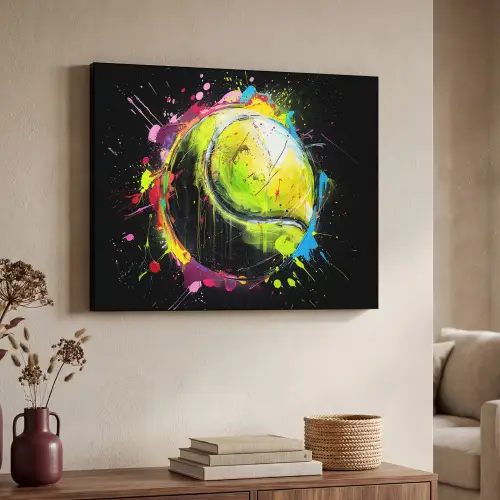 Graffiti - Sport - Tennis - Padel - Bal Textielframe zwart klein -sfeer3