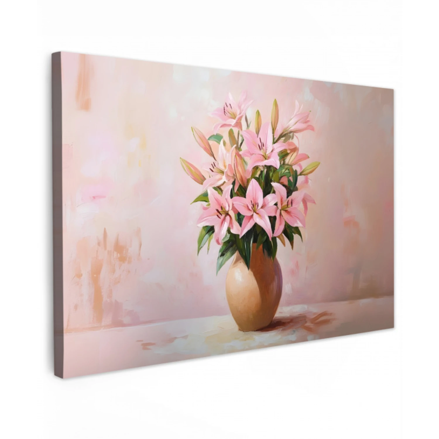 Vaas - Bloemen - Roze canvas 2cm klein -z3d