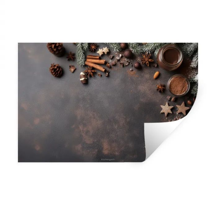 Winter - Kerst - Specerijen - Beton Muursticker klein -3d