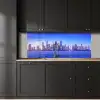 Skyline - Blauw - Wolkenkrabbers - Stad keuken achterwand 2 middel -sfeer1
