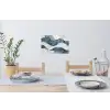 Lijnen - Golven - Abstract - Blauw Muursticker klein -eettafel