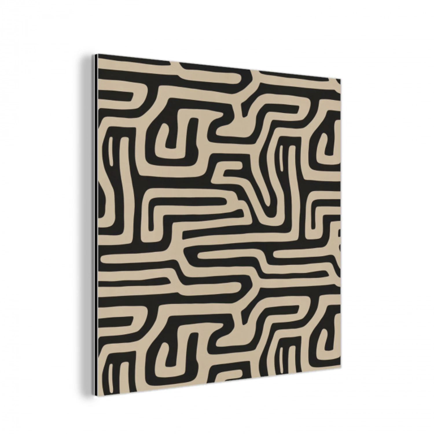 Grafisch - Lijnen - Zwart aluminium wit klein 46 -3d