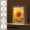 Zonnebloem - Bloemen - Geel - Bloemenveld met zonnebloemen Light Box met kabel (Tafellamp) klein -USP_NL