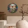 Libelle - Mozaïek - Bloemen - Kleurrijk Wandcirkel plexiglas klein -sfeer1