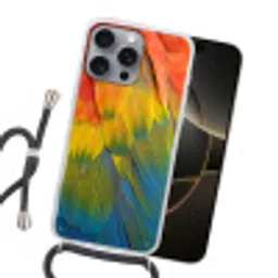 Veren - Ara - Kleurrijk Hoesje iPhone 16 Pro Max met koord klein -sfeer1